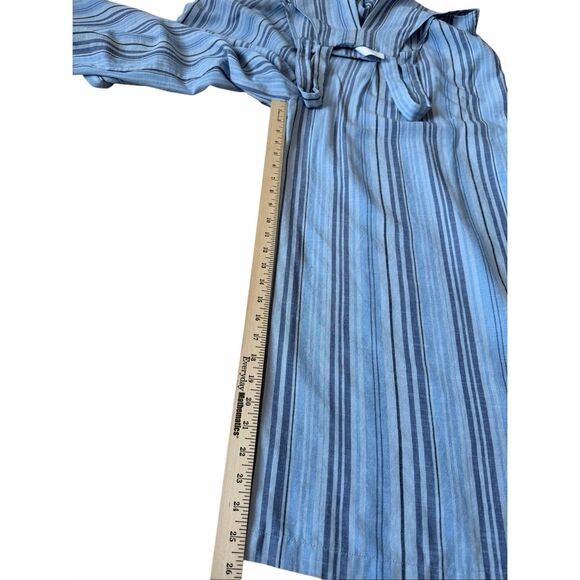 NWOT Halara Stripe Wide Leg Flowy Casual Linen-Feel Overalls with Pockets XL Blu - Picture 8 of 9